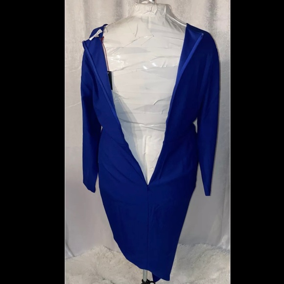 Monif C Jenna Blue Asymmetrical Dress - Picture 6 of 8